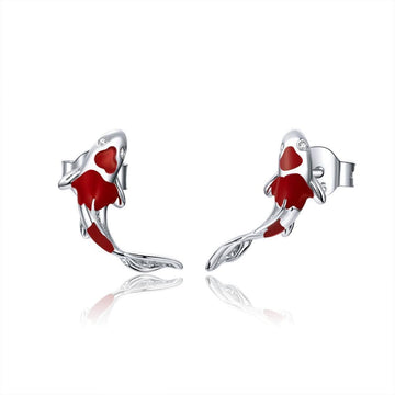 Alibaba Fine Fashion Jewelry-Earrings Earrings Colorful Koi Earrings & Charm-Beautiful Sterling Silver Fish Earrings!!